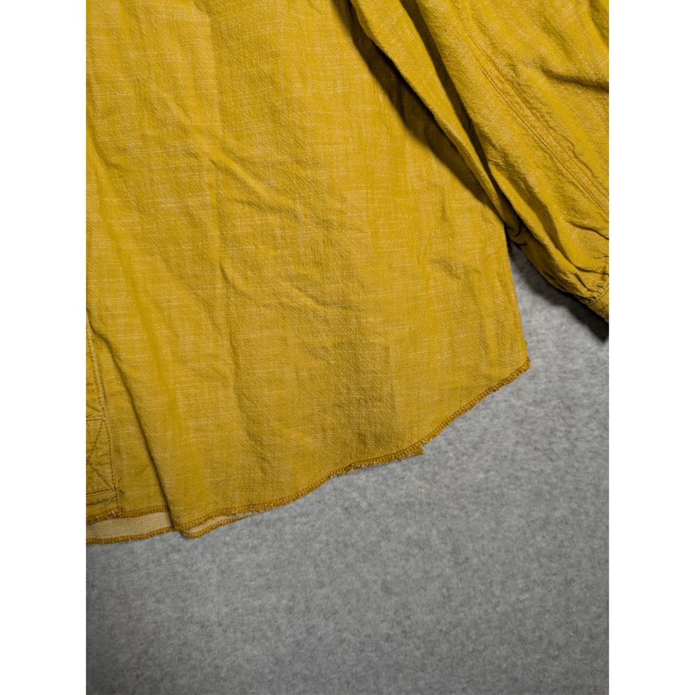 Ivy Main Womens Shirt Large Mustard Yellow Cotton Western Snap Button Rustic - Picture 13 of 15